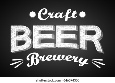 Craft beer banner - chalk concept. Vector illustration.