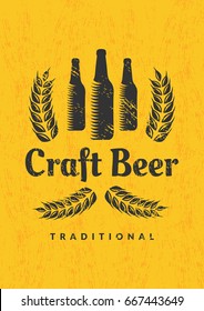 Craft Beer Banner Concept. Creative Design Element On Grunge Background