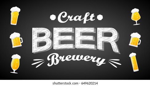 Craft beer banner. Vector illustration.