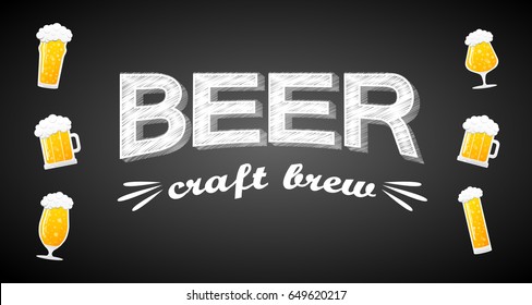 Craft beer banner. Vector illustration.