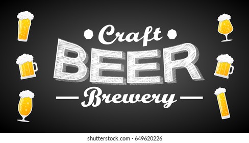 Craft beer banner. Vector illustration.