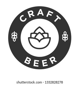 craft beer black and white circle vector coaster