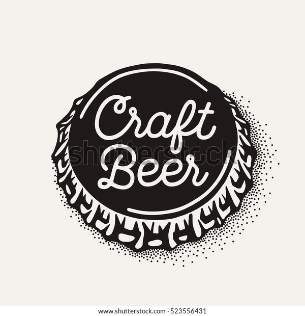 Craft Beer Bottle Cap Brewing Inscription Stock Vector (Royalty Free ...