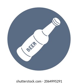 Craft beer bottle vector icon