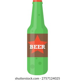 Craft beer bottle vector icon isolated on white background