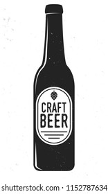 Craft beer bottle. Vintage design. Vector illustration