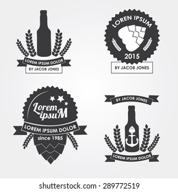 Craft beer brewery emblems, labels and design elements