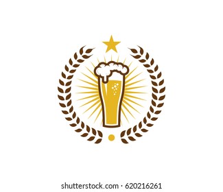 Craft Beer Brewery Icon Logo Design Element