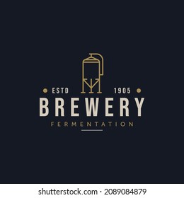 craft beer and brewery line art logo template vector illustration design