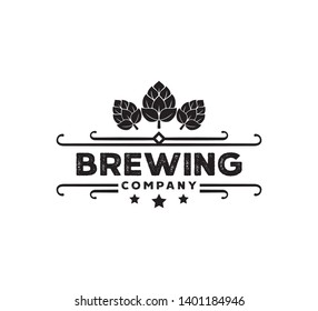 craft beer brewing company vector logo design template concept on white background