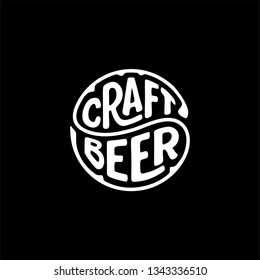 Craft Beer circle calligraphy. Handwritten lettering for greeting cards, posters, prints or home decorations. Vector illustration