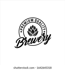 Craft Beer company badge, sign or label. Vector illustration. Vintage design for winery company, bar, pub, shop, branding and restaurant business. Coaster for beer, beer glasses
