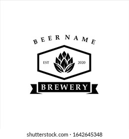 Craft Beer company badge, sign or label. Vector illustration. Vintage design for winery company, bar, pub, shop, branding and restaurant business. Coaster for beer, beer glasses