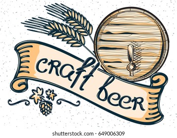 Craft beer decorative emblem