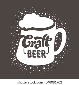Craft beer - design for t-shirt, flyer, banner, poster. Vector art. Lettering collection.