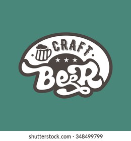 Craft beer - design for t-shirt, flyer, banner, poster, label, sign, label, sign. Vector art. Lettering collection.
