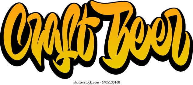 Craft beer. Element for poster in pubs and bars. Hand drawn vector lettering design.