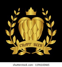 Craft beer emblem. Beer hop vector