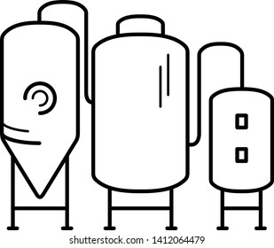 Craft Beer And Fermentation Plant Icon In Outline Style