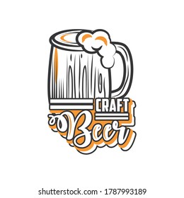 craft beer festival, beer glass vector illustration design
