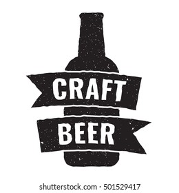 Craft beer. Flat vector icon, logo, symbol, design illustration on white background. Can be used for t-shirt, postcard, banner, business.