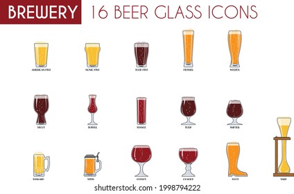 Craft Beer Glass Icon Set