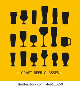 Craft Beer Glass Icons Set