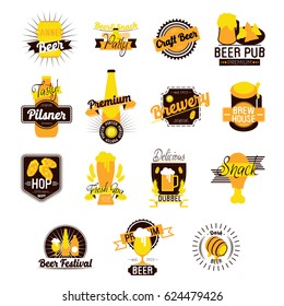 Craft Beer Hand Drawn Logos. Vector illustration