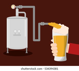 craft beer hand hold glass vector illustration eps 10