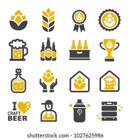 craft beer icon set