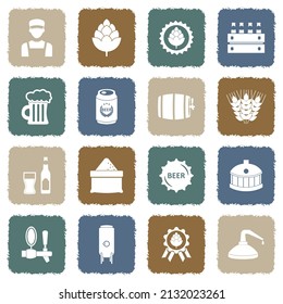 Craft Beer Icons. Grunge Color Flat Design. Vector Illustration.