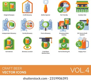 Iconos de cerveza de artesanía que incluyen cerveza de malta, alcohol, hamburguesa, fabricación, hojaldre, pub de cerveza, vidrio de pinta americano, recetas de cerveza, vidrio de siluro, seis envases, microcervecería, alcohol, vidrio de Weizen, beer pong