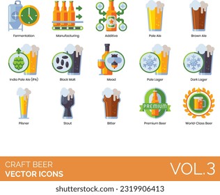 Iconos de cerveza de artesanía que incluyen cerveza de malta, alcohol, hamburguesa, fabricación, hojaldre, pub de cerveza, vidrio de pinta americano, recetas de cerveza, vidrio de siluro, seis envases, microcervecería, alcohol, vidrio de Weizen, beer pong