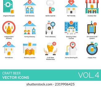 Craft Beer Icons Including Original, Recipes, Craft, Brewery, Bottle, Opener, Pet, Friendly, Outdoor, Bar, Independent, Family, Find, Brewing, Video, Course, DIY, Home, Draft, System, Homebrew