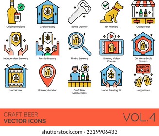 Craft Beer Icons Including Original, Recipes, Craft, Brewery, Bottle, Opener, Pet, Friendly, Outdoor, Bar, Independent, Family, Find, Brewing, Video, Course, DIY, Home, Draft, System,