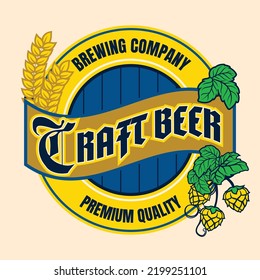 Craft Beer Label Design in Vintage Style