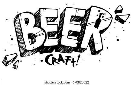 Craft Beer label hand lettering. Handmade vector calligraphy collection