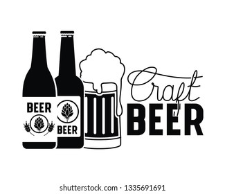 craft beer label isolated icon