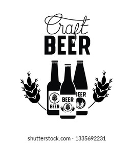 craft beer label isolated icon