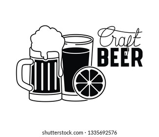 craft beer label isolated icon