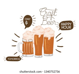craft beer label isolated icon