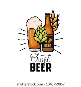 craft beer label isolated icon