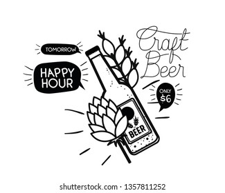 craft beer label isolated icon