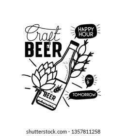 craft beer label isolated icon