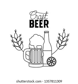 craft beer label isolated icon