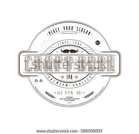 craft beer label template vintage style stock vector royalty free