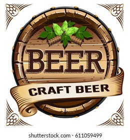 Craft beer label. Vector illustration