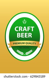 Craft beer label. Vector illustration.