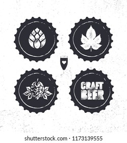 Craft Beer Local Brewery Artisan Creative Vector Sign Concept. Rough Handmade Alcohol  Banner. Beverage Menu Page Design Element On Organic Texture Background
