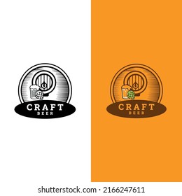 Craft beer logo. Beer Business signs template, logo, brewery identity concept.